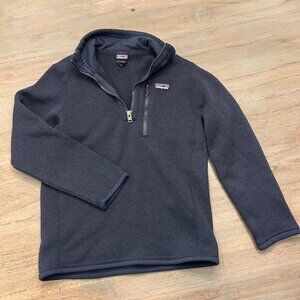 Boys Patagonia 1/4 zip pullover navy blue size small